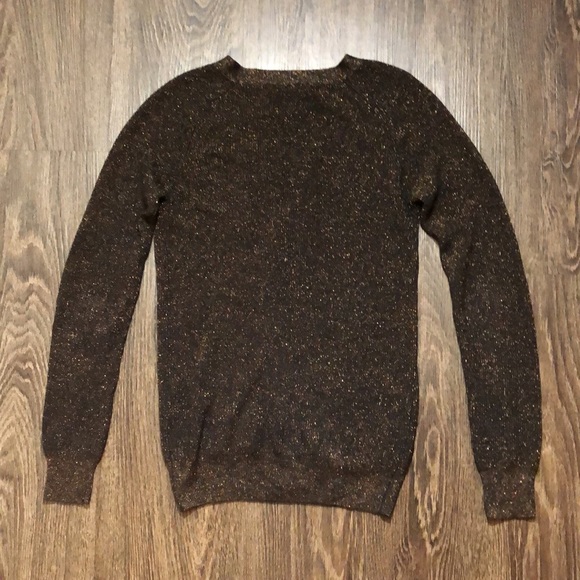 Wilfred Brown/Gold Glitter Silk & Cashmere Cardigan - Picture 13 of 15